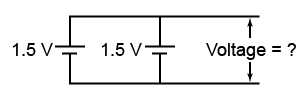 Two batteries connected in parallel